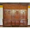 Six-door bookcase in Empire walnut