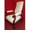 English armchair with striped fabric