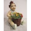 Statuina bimbo con fiori - firmata Arturo Pannunzio - anni 30 - 40 - bellissima!