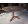 Fixed round table in walnut with central leg - half of the 19th century - small table     