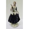 Statuina dama porcellana e biscuit - statua - blu cobalto - elegantissima!