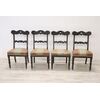 Quattro sedie antiche in noce intagliato Carlo X Sec. XIX 1825 DA RESTAURARE