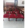 Group of two armchairs and inlaid mahogany chairs     