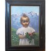 Ritratto di bambina con fiori di montagna