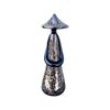 Figura di personaggio orientale in vetro pesante nero con inclusioni a macchie di avventurina. Nason,Murano.