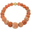Important coral madrepora necklace with gold clasp     