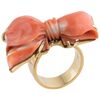 Ring-sculpture in coral and gold     