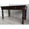 Rustic table in walnut-stained larch - desk - pine desk - late 19th century     