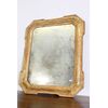 : Antique half-800 Lombard gold leaf tray mirror. Mercury mirror!
