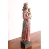 Ancient sculpture Virgin in polychrome majolica from the 1950s h 70 cm. Signed by Benini FAENZA     