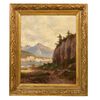  QUADRI PAESAGGI MONTAGNE E GREGGE, PITTURA AD OLIO SU TELA, DIPINTI ANTICHI DELL 800. (QP17)