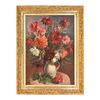 ART DECO PAINTINGS WITH FLOWERS, BUNCH OF DALIE, OIL ON CANVAS, EARLY 20TH CENTURY. (QF07)     