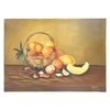 Decorative picture oil painting on canvas "fruit basket" signed 20th century