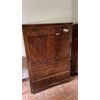 Secretaire in mahogany and mahogany feather with internal inlay     