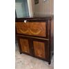 Secretaire in walnut, elm with inlays on the calatoia     