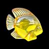 Pesce in cristallo pesante giallo paglierino.Daum,Francia.