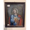 Pittura su vetro raffigurante "Sacro Cuore di Gesù" epoca fine '700