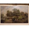 Oil painting on canvas depicting an English noble hunting scene