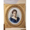 Pastel technique painting depicting a noblewoman - Napoleon III period