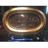 Placca ovale di rame raffigurante la battaglia Napoleonica di Austerlitz con cornice coeva del XIX sec. 