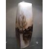 Vaso inizio ‘900 dipinto con paesaggio fluviale. 