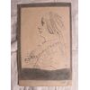 Disegno a matita su carta con profilo di donna rinascimentale.Firma F.Pietra 1906.