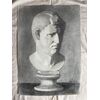 Disegno a matita su carta raffigurante busto marmoreo.Arturo Pietra.1902