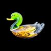 Duck in heavy sommerso glass with silver leaf inclusions.Murano, Barbini Manufacture.     