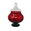 1960s Astonishing Red and Green Jar in Empoli Glass by Rossini. Made in Italy