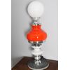 Lampada di modernariato anni 60 in vetro murano bianco e rosso . Vintage design Alta  cm 82 