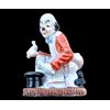 Figura in porcellana policroma raffigurante clown prestigiatore.Vecchia Parigi.Francia.