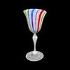 Bicchiere calice in vetro a canne policrome zanfirico e avventurina con foglia oro.Manifattura A.Ve.M Murano.