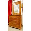 Chest of drawers in oak and walnut burl with mirror - M / 1179     