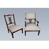 Set of 2 Victorian 18th century English fireplace chairs and armchairs in rosewood     