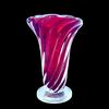 Vaso in vetro pesante sommerso a base tonda  con motivi a spirale.Seguso.Murano.