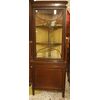 Antique English corner cabinet from the 1800s Victorian with inlay fillet     