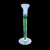 Candeliere in vetro pesante sommerso con inserimento spirale verde.Manifattura Salviati.Murano.