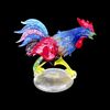 Gallo in vetro pesante multicolore con inserimento foglia oro.Aldo Nason presso Manifattura A.Ve.M. Murano.
