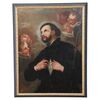 Ancient painting of Saint Francis Xavier, oil on canvas mid-century XVIII NEGOTIABLE PRICE     