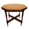 Antique English 19th century Victorian octagonal table in mahogany wood     