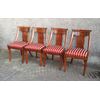 Group of four Empire chairs, brass inlays     