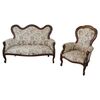 Set da salotto divano e poltrona in noce stile Luigi Filippo primi sec XX PREZZO TRATTABILE