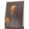 Antico dipinto scuola fiamminga primi 800 olio su tela volto anziano cm 77 x 59 