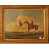 Tela inglese raffigurante fantini a cavallo