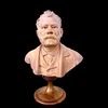 Busto in terracotta raffigurante Giosue’ Carducci giovane.Firma:G.Cerrone.Napoli.1888.