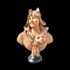 Busto in terracotta raffigurante fanciulla con maschera.Artista: Dominique van den Bossche (Belgio 1854–1906)