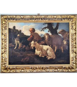 87) Philipp Peter ROOS “Paesaggio con pastori e armenti” 