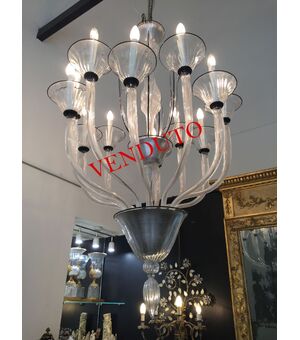 Murano glass chandelier signed: Berto Murano     