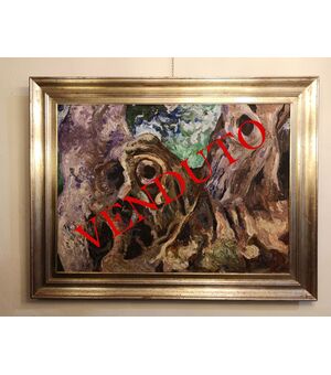 Dipinto olio su tela, Carlo levi / Carrubi d'Alassio 1972 con autentica fondazione Carlo Levi 