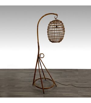 Italian bamboo floor lamp, 1960s-1970s     